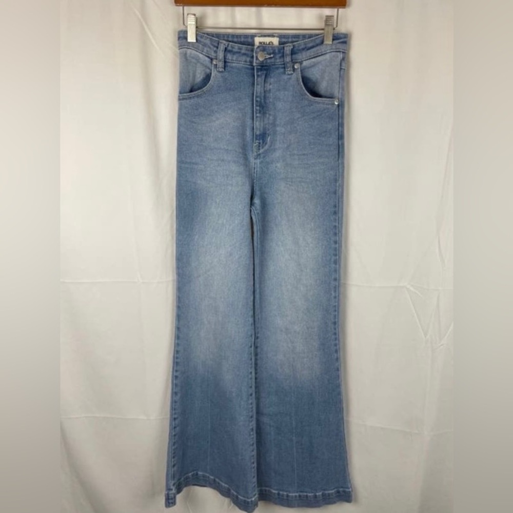 Rolla's Women's Eastcoast Flare High Rise Blue Denim Jean Wide Leg 27R (27x33)